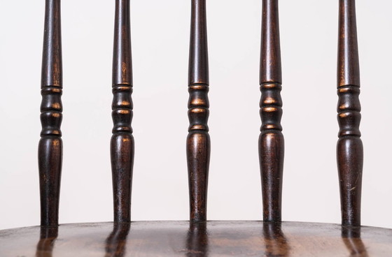 Image 1 of Set van 4 eetkamerstoelen in landelijke stijl, met spijlenrugleuning, rustieke uitstraling, begin 20e eeuw