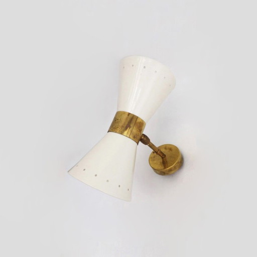 Paire d'appliques murales italiennes "diabolo" de design 1950