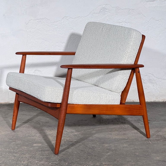 John Bone Teakhouten loungeset met twee fauteuils, volledig gerenoveerd. – 3-5 zitsbanken, Textile (photo 4 of 21)