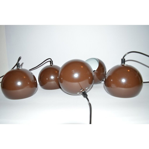 Bruine vintage hanglamp van E.S.Horn, Denemarken 1970