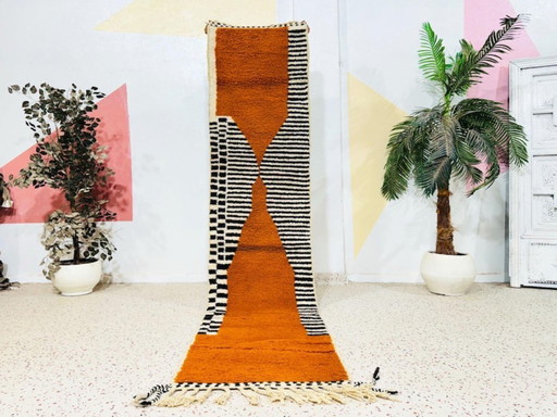 Handgemaakt Marokkaans vloerkleed van 300x70 cm: Berber haltapijt