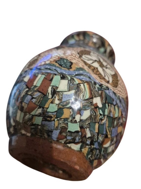 Keramische Vaas met Meerkleurige Abstracte Patronen, jean germino, Vazen, Keramiek, Blauw (foto 13 van 14)