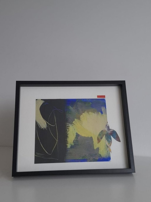 Framed Artwork ''Free Bird 12'' - Collage of Abstract Paintings