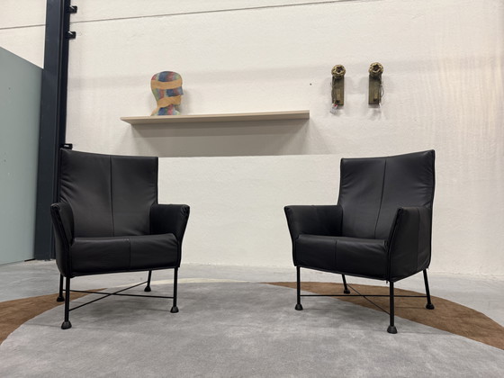 Image 1 of 2 Poltrona Montis Charly in pelle nera