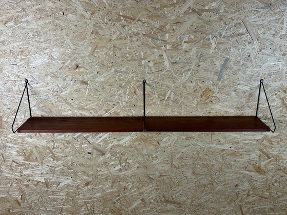 Image 1 of 60s 70s teak shelf Wall shelf WHB Germany String shelf Danish Design