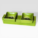 Vintage green wall lamp by PAN Keramik. Green lamp with two sockets. Ceramic. Retro, 70s style.