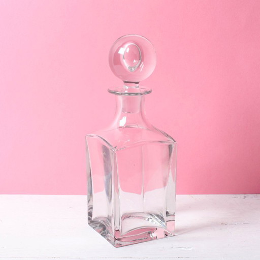 Carafe à whisky en cristal style milieu du XXe siècle : carafe à liqueur en verre italien, années 1960 – glazen karaffen