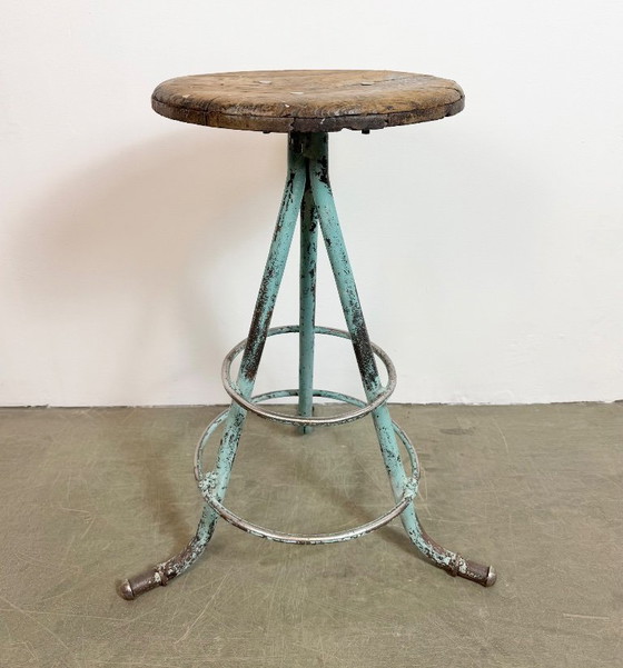 Image 1 of Green Industrial Workshop Stool, 1960s