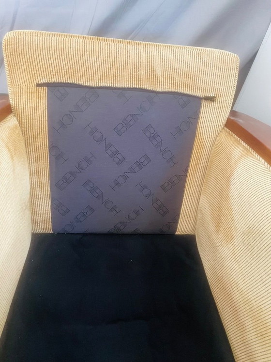 2 Poltrone Design BENZ Esclusive + Poggiapiedi | 1998 | Vintage – Bench, Textile, Wood (photo 5 of 7)