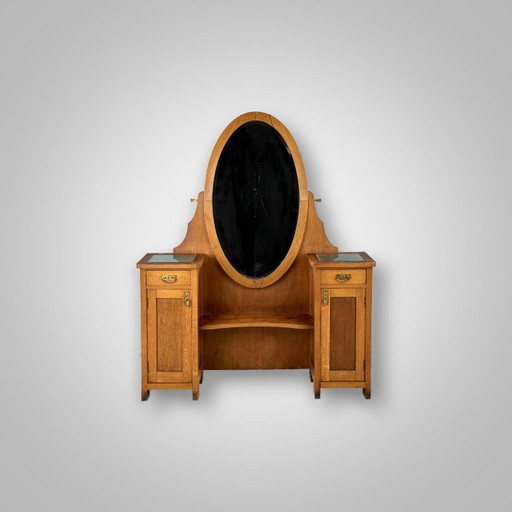 Antieke houten kaptafel, jaren 1920, Tsjechoslowakije