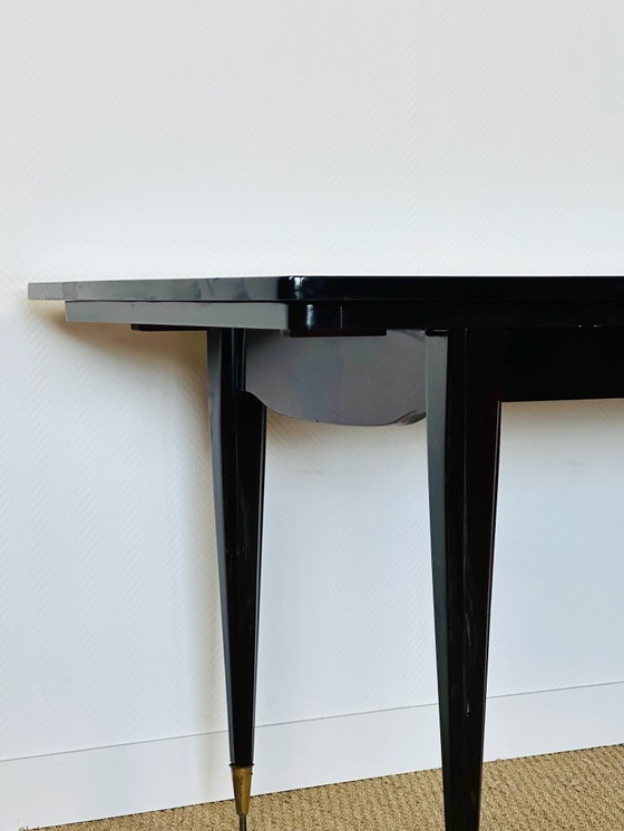 Image 1 of Table de salle à manger art déco en ébène de macassar, 1940