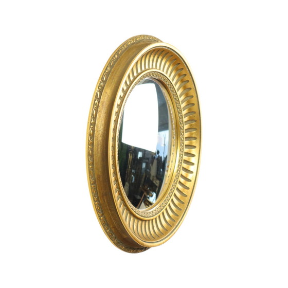 Image 1 of Specchio rotondo in legno da maggiordomo Occhio di strega