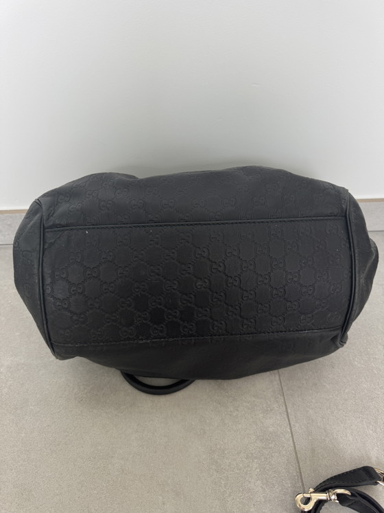 Image 1 of Gucci Guccissima Leather Boston Bag Black 