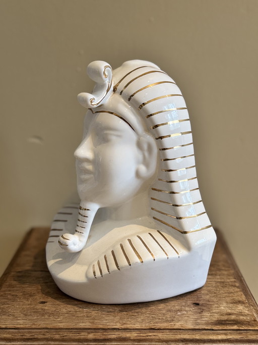 Ensemble de bustes égyptiens vintage – Style Hollywood Regency – céramique – années 1950/1960