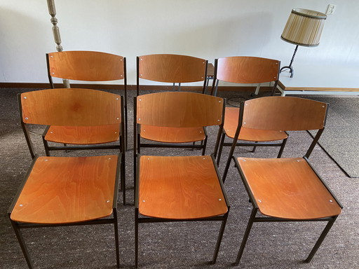 Vintage Gijs Van Der Sluis Eetkamerstoelen Stapelstoel Design