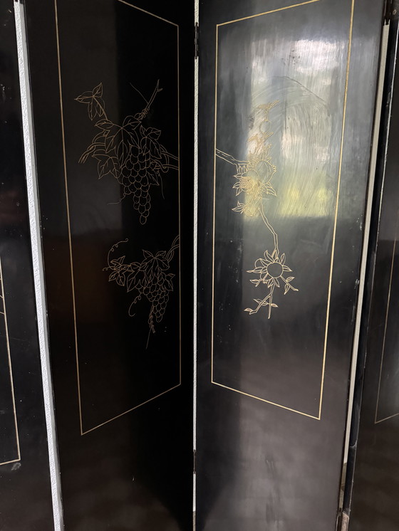 Image 1 of Biombo chino antiguo lacado de Coromandel