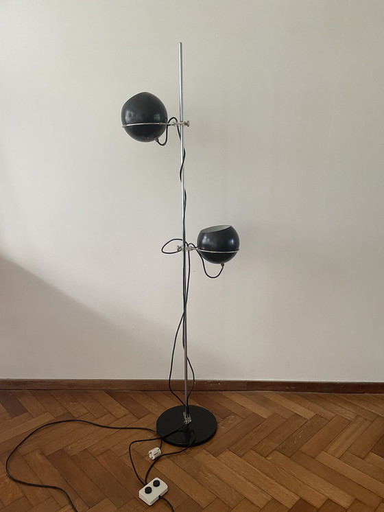 Image 1 of Lampada da terra vintage - Lampada a globo Gepo