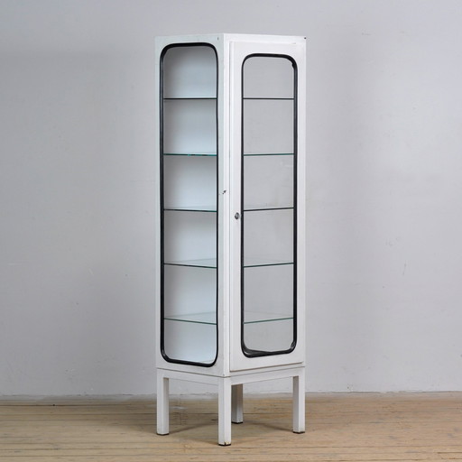 Vintage Iron And Glass Medical Cabinet, 1970s