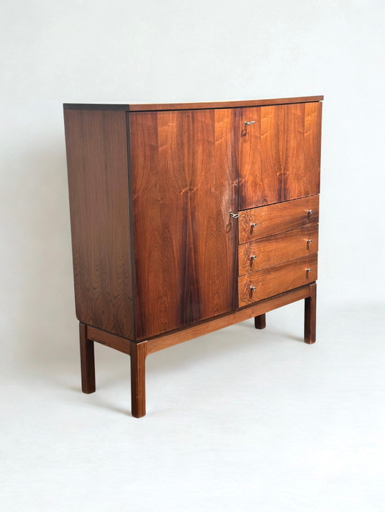 Vintage palissanderhouten kast – Buffetkasten, Wood, Chrome (photo 2 of 4)