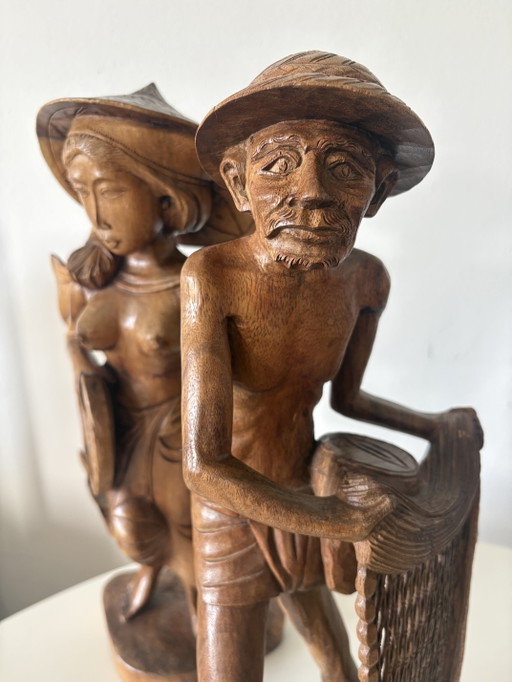 Beautiful Set of Statues – beeldhouwkunst, Wood (photo 2 of 7)