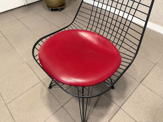 Vitra | Eames | DKR | Metallo nero e pelle rossa | 1 pezzo – Sedie da pranzo, Leather (photo 7 of 11)
