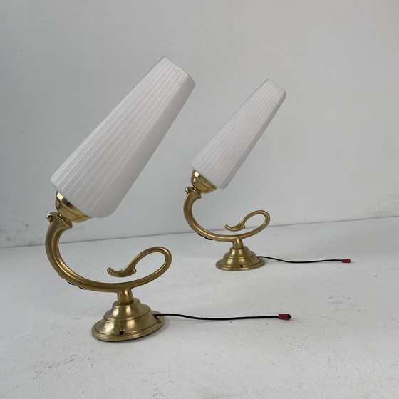 Image 1 of Pair Of Vintage Opaline Wall Lights