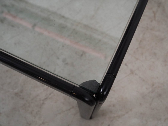 Image 1 of Vierkante glazen salontafel, Italiaans design, jaren 70, gemaakt in Italië.