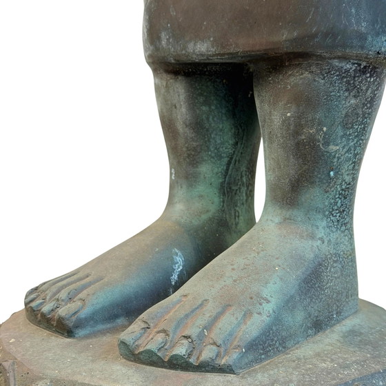 Monumental Thai Bronze Buddha – Sukhothai Style – Dated 1961 – 190 cm – Sculpture (photo 20 of 20)