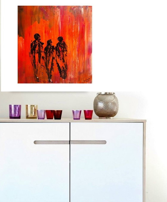 Image 1 of abstract painting orange