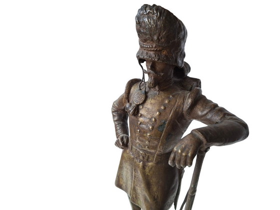 Image 1 of Sculpture en bronze importante : « Soldat » – Fonderie Laganà, Naples (XXe siècle)