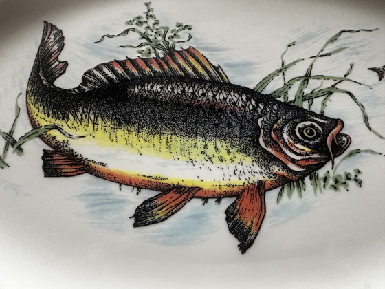 Image 1 of Plat à Poisson Vintage en Céramique " Ceramica Castellana " 36/27 cm