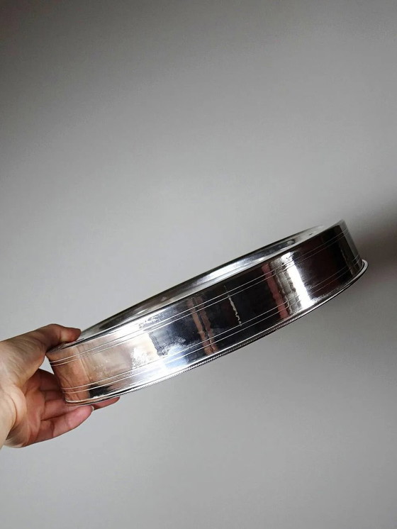 Rare vintage oriental covered silver-plated serving dish, mid-20th century., Table accessories, Metal (photo 11 of 14)