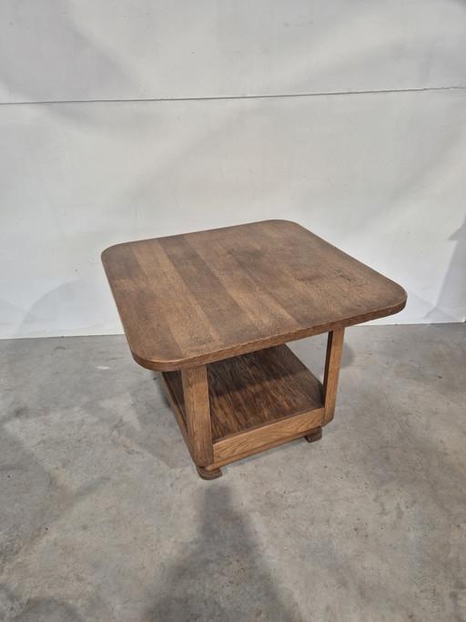 Quadratischer Beistelltisch aus Eiche im Art-déco-Stil