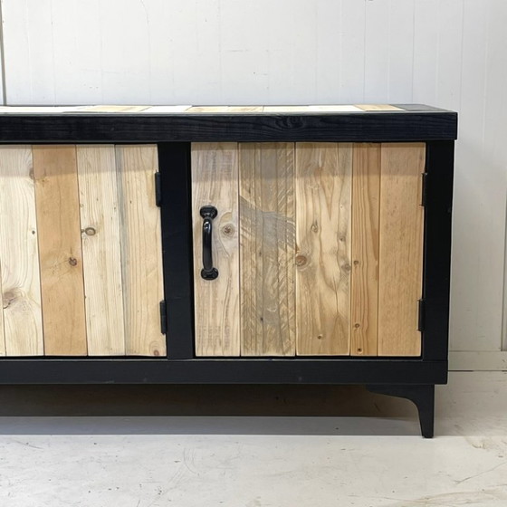 Meuble TV Armoire Upcycling Réemploi Bois de Récupération Fait Main – Meubles tv, Wood (photo 6 of 9)