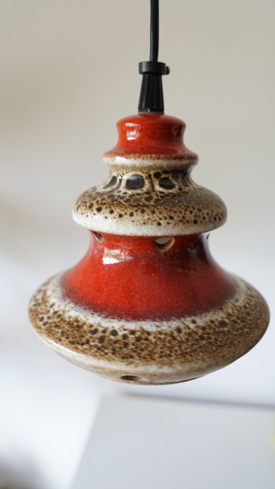 Image 1 of Vintage dikke lava keramiek Herda hanglamp - jaren 1970