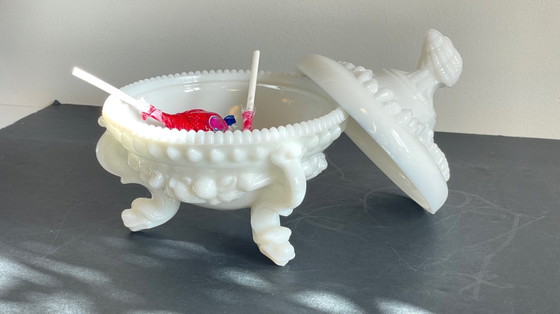 Image 1 of Vintage opaline glass candy dish