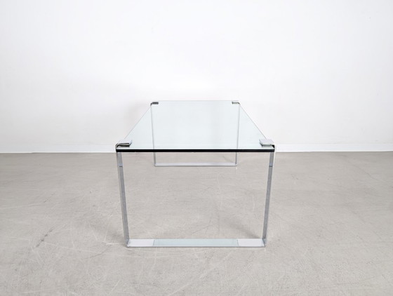 Image 1 of Original Draenert glass dining table, classic design, chrome finish