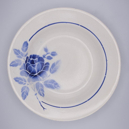 Set of 6 Blue Ironstone Soup Plates