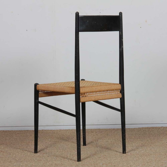 Image 1 of Suite of 4 Italian Wooden Chairs from the 1960s