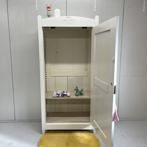 Image 1 of Brocante vintage 1 deurs opbergkast kledingkast wit 