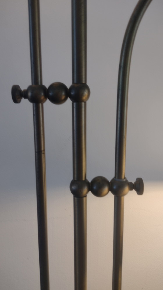 Image 1 of Vintage Brass Floor Lamp With Milk Glass