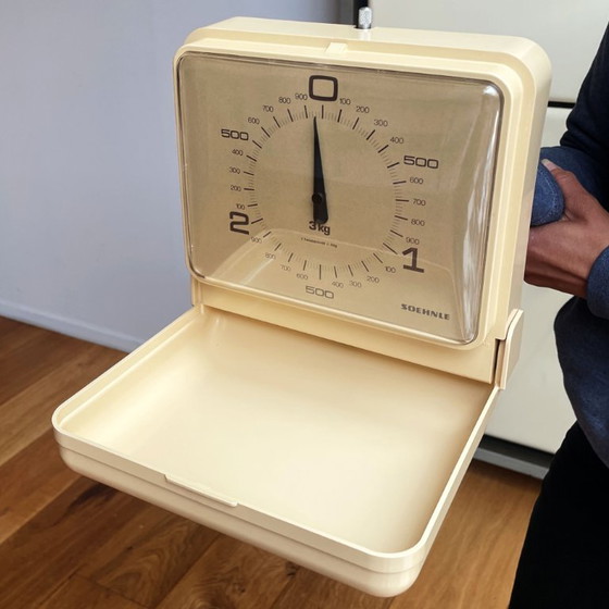 Image 1 of Vintage Soehnle Beige Duitse Keukenweegschaal voor Wandmontage