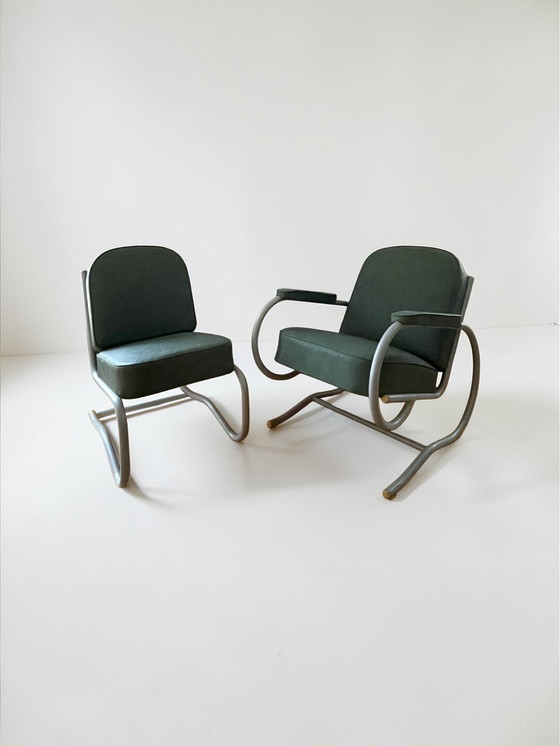 Image 1 of Set di 2 poltrone lounge di design Bauhaus, anni '70