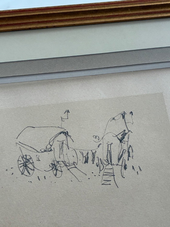 Image 1 of Reproduction of a drawing with original title and signature by Jean Pierre Chaput