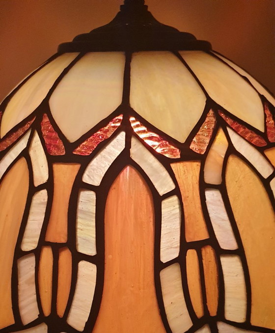 Grande lampada a sospensione in vetro colorato/Tiffany, Belgio – Massive, Lampade a sospensione, Glass (photo 17 of 35)