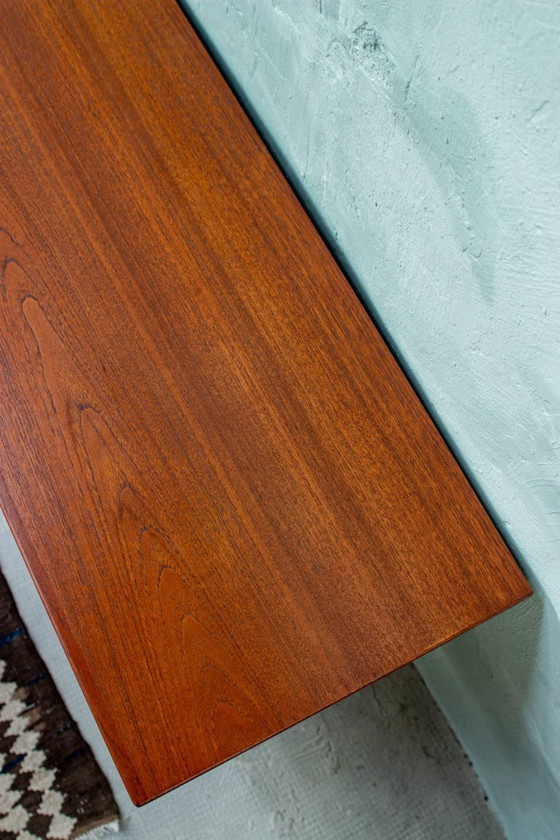 Image 1 of Vintage teakhouten dressoir, ladekast, laag dressoir, Riestenpatt, midden 20e eeuw