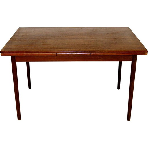 Mesa de comedor vintage retráctil de teca