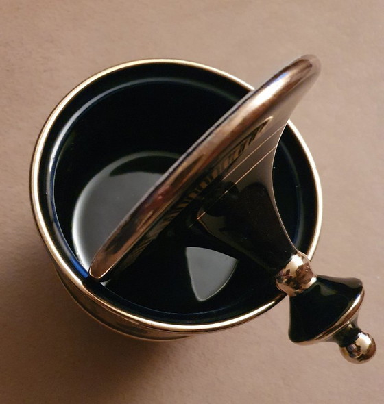 Image 1 of 24-carat gold-plated porcelain urn