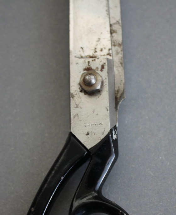 Image 1 of Forbici da sarto antiche di grandi dimensioni, forbici per tessuti, marca WASA Solingen n. 10, in acciaio fuso.