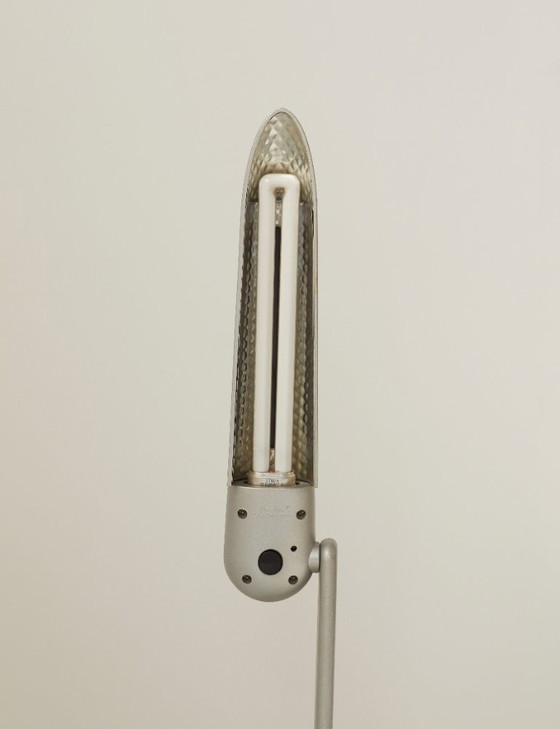 Image 1 of Lampada grigia postmoderna design Philippe Michel vintage circa 1980